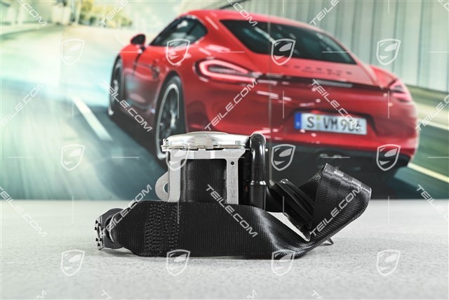 Hintere Sicherheitsgurt, Schwarz, optische und akustische Kontrolle der Befestigung, R