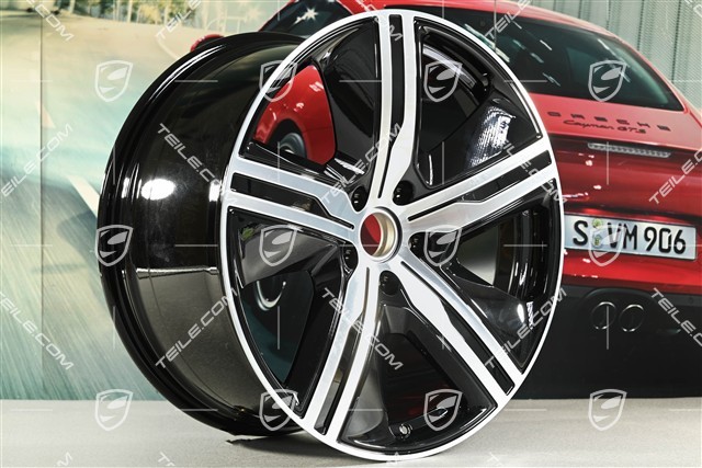 22" felgi Macan Exclusive Design, komplet, 9J x 22 ET29 + 11J x 22 ET47, czarny wysoki połysk