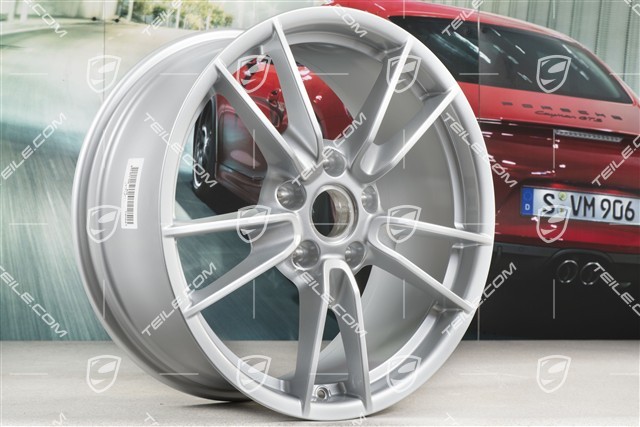 19+20" Carrera wheel rim set, wheels: front 8.5J x 19 ET52 + rear 11J x 20 ET66, in Brilliant Silver