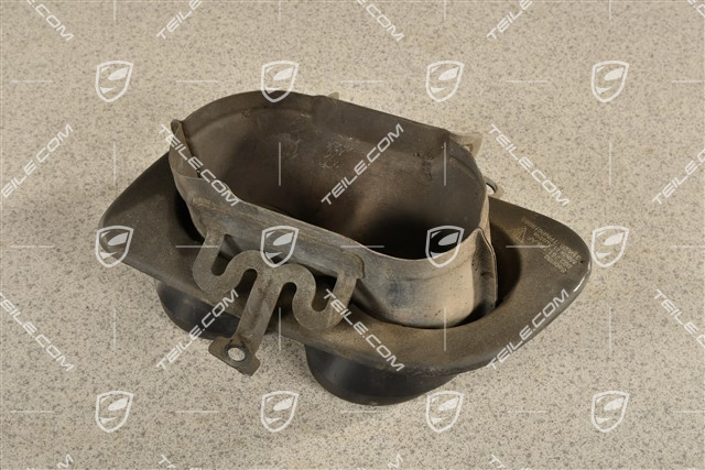 Podwójna końcówka rury wydechowej, czarna, R