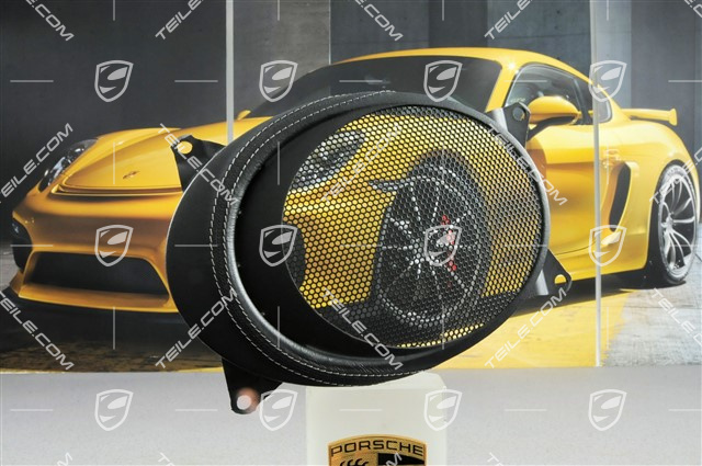 Kratka osłaniająca głośnik w tapicerce drzwi, skórzana, czarna, Bose, L=R