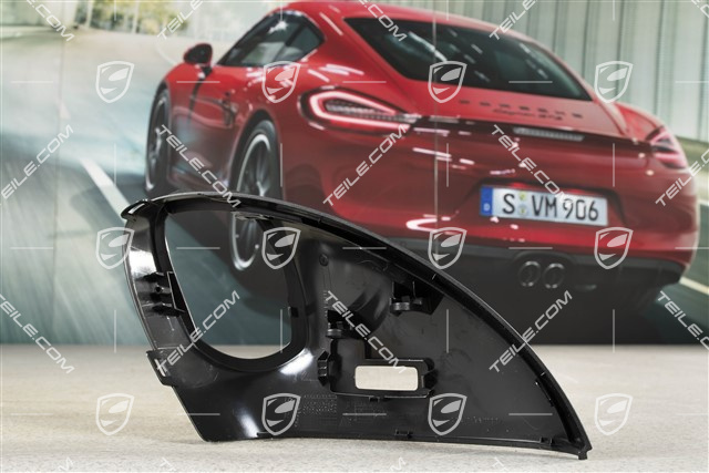 Spiegelgehäuse / Spiegel, Blende unten mit Loch für licht , Schwarzmatt, R