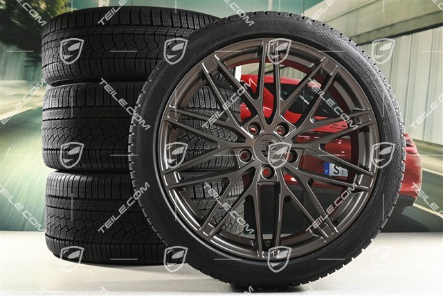 22-inch Macan RS Spyder Design winter wheel set, rims 9J x 22 ET29 + 11J x 22 ET47 + NEW Continental winter tyres 255/40 R22 + 295/35 R22, Turbonit