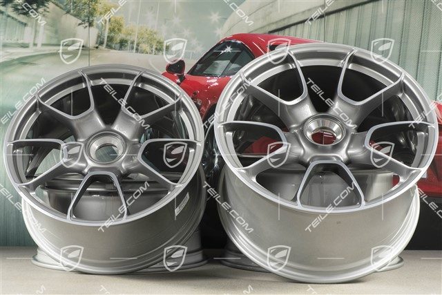 20"+21" Turbo S Exclusive Design Felgensatz, 9,5J x 20 ET44 + 12J x 21 ET70, Platinsilber