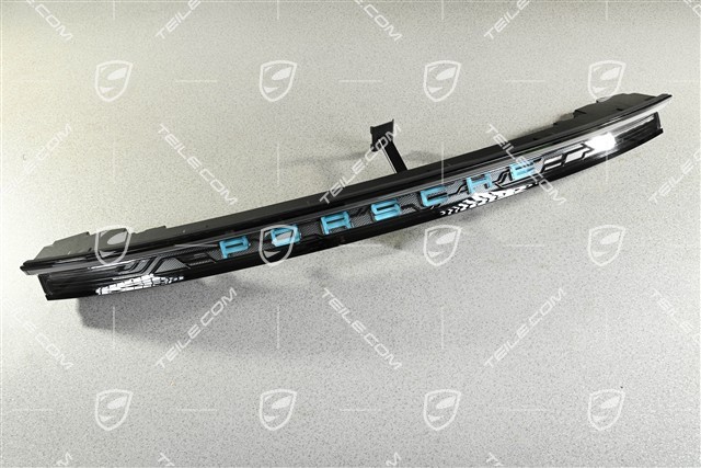 Cross / Sport Turismo, Heckblende Abschlussblende mit "PORSCHE" Schriftzug in Glacier Iceblue