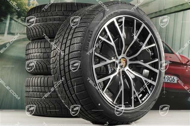 20" koła zimowe Turbo S Aero Design, komplet, felgi 9J x 20 ET54 + 11J x 20 ET60 + NOWE opony zimowe Pirelli 245/45 R20 + 285/40 R20