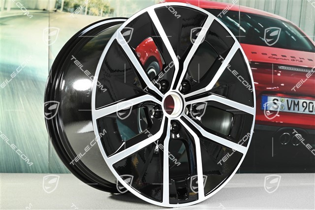 21-inch wheel rim Aero Design 11J x 21 ET59, black high gloss + glossy Surface