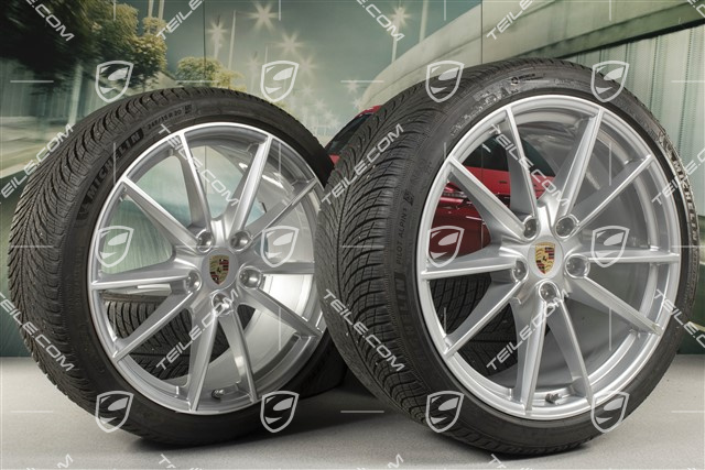 20"+21" koła zimowe Carrera S, komplet, felgi 8,5J x 20 ET53 + 11J x 21 ET66 + opony zimowe Michelin 245/35 R20 + 295/30 R21, z czujnikami ciśnienia