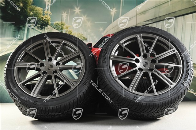 20" Panamera Turbo Winterräder Satz, Felgen 9,5J x 20 ET71 + 10,5J x 20 ET71 + NEUE Bridgestone Winterreifen 275/40 R20 + 315/35 R20, Turbonit