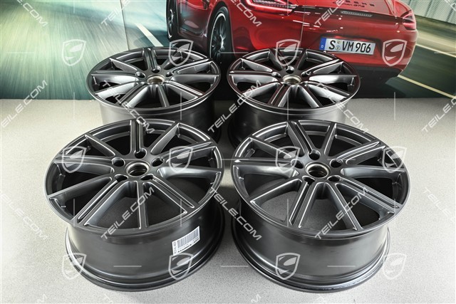 20" Komplet felg Panamera Turbo, 9,5J x 20 ET71 + 10,5J x 20 ET71, Adamantium