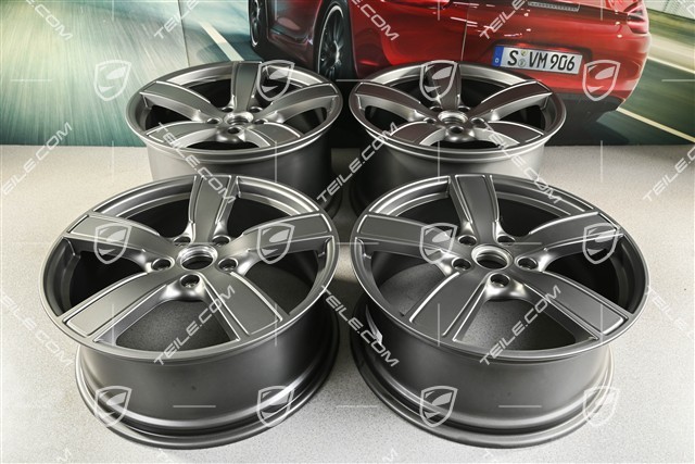 20" Felgensatz Carrera Sport, 8,5J x 20 ET57 + 10,5J x 20 ET51, in Platinum Seidenmatt