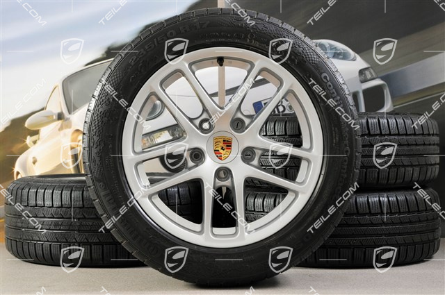 17" Cayman Winterräder Satz, Felgen vorne 6,5J x 17 ET55 + hinten 8J x 17 ET40 + NEUE Winterreifen 205/55 R17 + 235/50 R17, ohne RDK