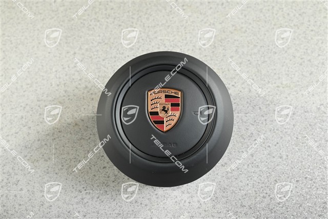 Airbag unit, steering wheel, Black ring / band, leather Black