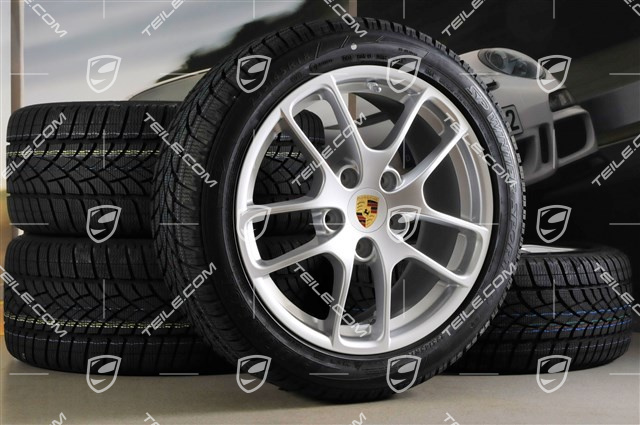 18" Cayman koła zimowe komplet, 8J x 18 ET57 + 9J x 18 ET47 + opony zimowe Dunlop SP Winter Sport 3D 235/45 R18 + 265/45 R18, z czujnikami RDK