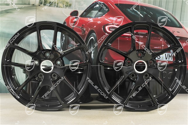 18" komplet felg "Cayman III", 8J x 18 ET57 + 9J x 18 ET47, czarny połysk