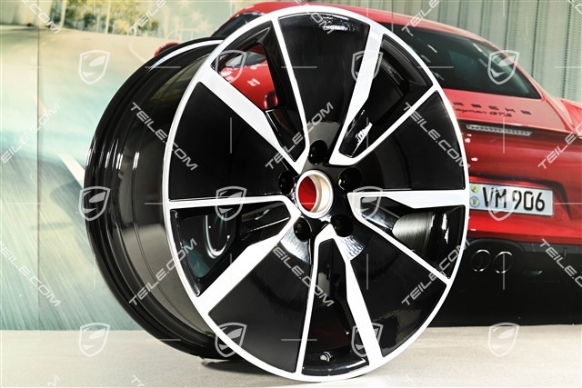 21" Macan Turbo wheel rim, 10,5J x 21 ET47, black high gloss
