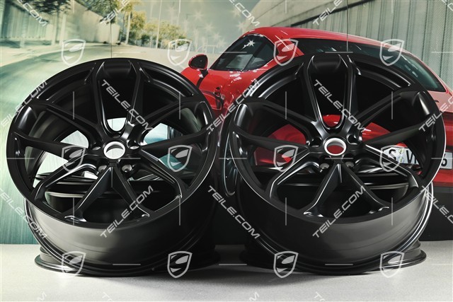 21-inch GT Design, alloy wheels set, 9,5J x 21 ET27 + 10J x 21 ET19, black satin matt