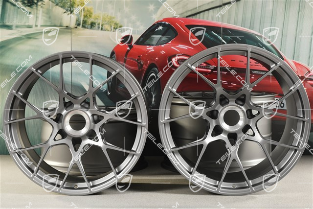 20"+21" GT3RS komplet felg, felgi 10J x 20 ET45 + 13J x 21 ET31, ciemny srebrny / darksilver