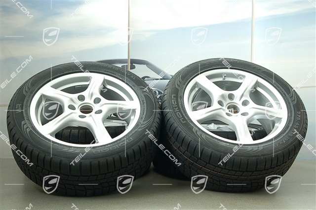 18" Panamera Winterräder Satz, 8J x 18 ET 59 + 9J x 18 ET 53, mit Nokian Winterreifen 245/50 R18 + 275/45 R18, RDK-Sensoren