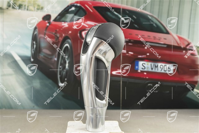 Wählhebel / Schaltknopf, GT4, Leder, PDK, Schwarz