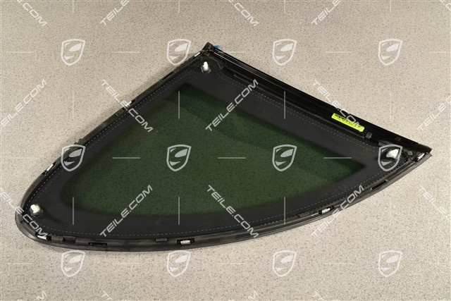 Seitenscheibe mit Zierleiste, Aluminium-Paket Schwarz, getönt, R