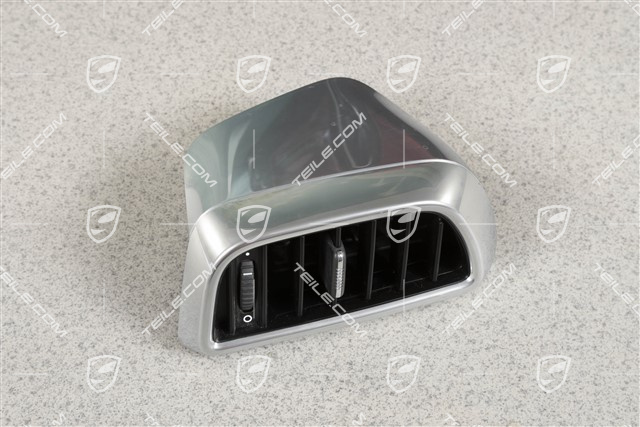 Luftduese / düse / Defrosterblende, Mittelkonsole, hinten, Schwarz-Matt/ Galvanosilber, R