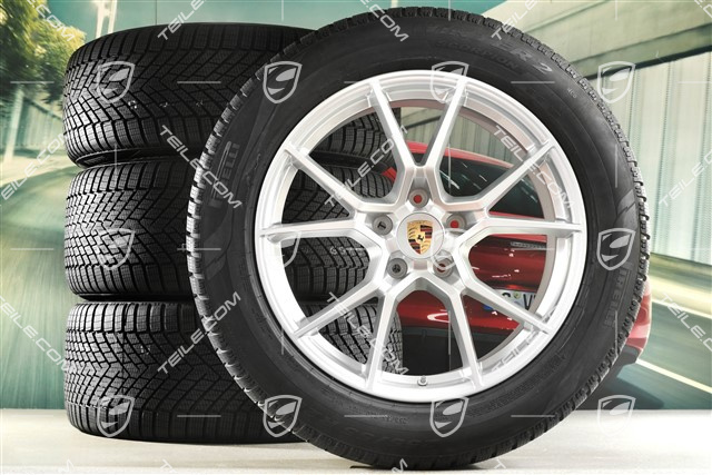 20" koła zimowe Cayenne S, komplet, felgi 9J x 20 ET50 + 10,5J x 20 ET64 + NOWE opony zimowe Pirelli 255/55 R20 + 295/45 R20, z czujnikami ciśnienia