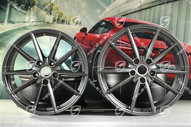 20+21" Felgensatz Carrera S, Felgen: vorne 8,5J x 20 ET53 + hinten 11,5J x 21 ET67, platinum-seidenmatt