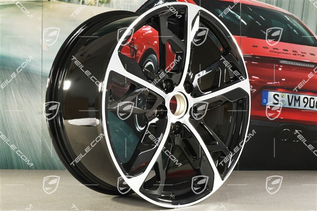 21" Felge Cross Turismo Design 9,5J x 21 ET60, schwarz hochglanz mit glanzgedrehter Stirnfläche