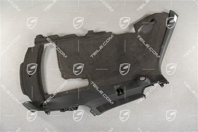 Kofferraumabdeckung / Seitenwandverkleidung, Teppich / Perlvelours, Schwarz, R