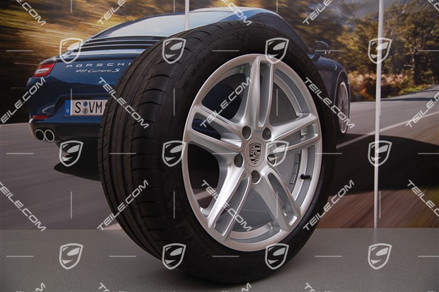 19" Panamera Turbo Sommerräder Satz, vorne Felgen 9J x 19 ET60 + hinten 10J x 19 ET61 + NEUE Sommerreifen 255/45 ZR19 + 285/40 ZR19