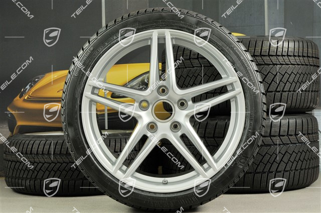 19" Winterräder Satz "Carrera", Felgen 8,5J x 19 ET50 + 11J x 19 ET77 + NEUE Continental WinterContact TS 830P Winterreifen 235/40 R19 + 295/35 R19