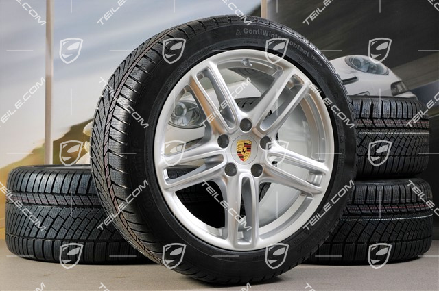 19" Panamera TURBO koła zimowe, komplet, felgi 9J x 19 ET 60 + 10J x 19 ET61 + NOWE opony zimowe Continental 255/45 R19+285/40 R19