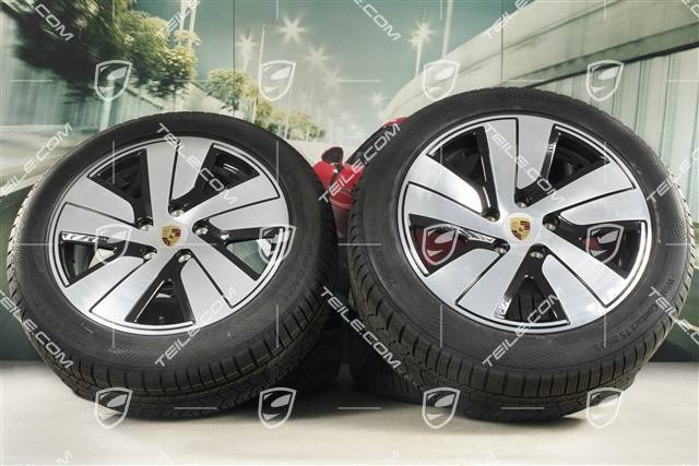 19-inch Taycan S winter wheel set, rims 8J x 19 ET50 + 10J x 19 ET47, Continental winter tyres 225/55 R19 + 275/45 R19