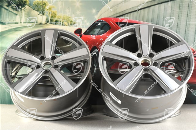 22" Felgensatz Cayenne Exclusive Design Sport, 10J x 22 ET48 +11,5J x 22 ET61, Platinsilber