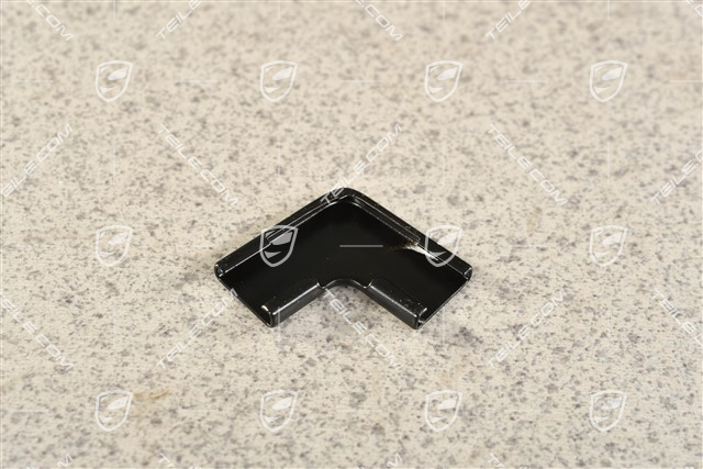 Plastic trim piping connecting piece, Upper, Black, L=R
