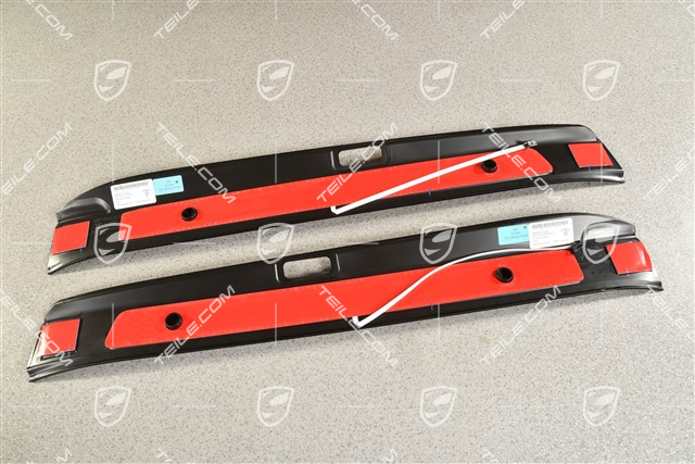 Schwellerleiste / Einstiegleiste - Blende mit Schriftzug Turbo S, Carbon Beleuchtet, Satz L+R