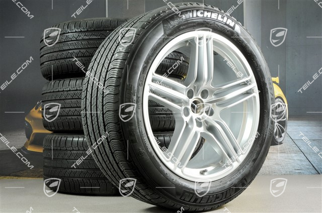 19-inch "Macan Design" all weather wheels set, rims 8J x 19 ET21 + 9J x 19 ET21, Michelin all season tyres 235/55 R 19 + 255/50 R 19, with TPMS