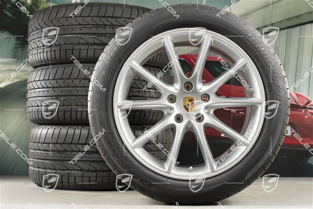 20" koła letnie Cayenne Coupé Design, komplet, felgi 9J x 20 ET50 + 10,5J x 20 ET55 + opony letnie Bridgestone Dueler H/P Sport 275/45 R20 + 305/40 R20, z czujnikami ciśnienia