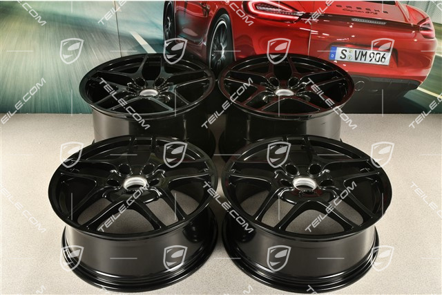 19" Felgensatz Carrera S II (Facelift), 8J x 19 ET57 + 11J x 19 ET51, schwarz