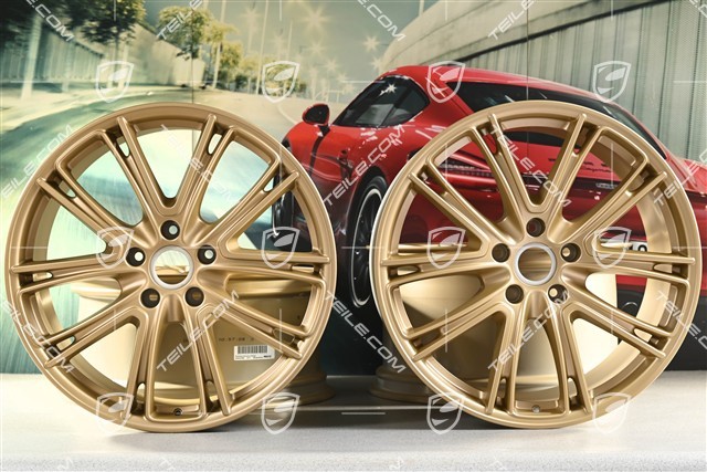 21-inch wheel rim set Panamera Exclusive, 9,5J x 21 ET71 + 11,5J x 21 ET69, Aurum