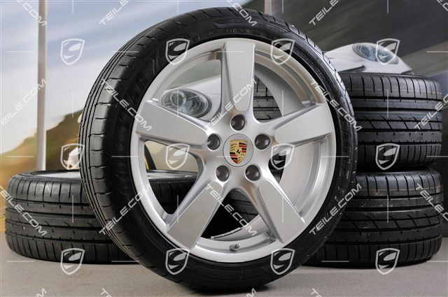 19" Cayman S Sommerräder Satz, 8,J x 19 ET57 + 9,5J x 19 ET45, Reifen 235/40 ZR19 + 265/40 ZR19 + RDK