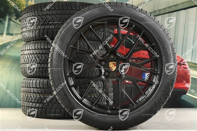 20" Winterräder Satz RS SPYDER, Felgen 9J x 20 ET26 + 10J x 20 ET19 + Pirelli Winterreifen 265/45 R20 + 295/40 R20, lackiert in Schwarz (seidenglanz), mit RDK-Sensoren