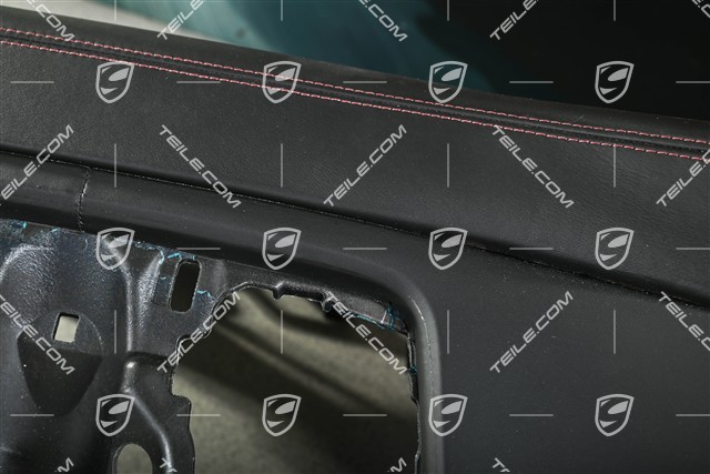 Dashboard, leather, black/burgundy, damaged leather