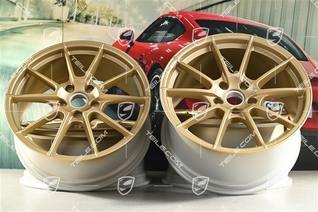 20-inch "Spyder" / "718 Sport" wheel rim set, rims 8,5J x 20 ET57 + 10,5J x 20 ET47, Aurum satin mat