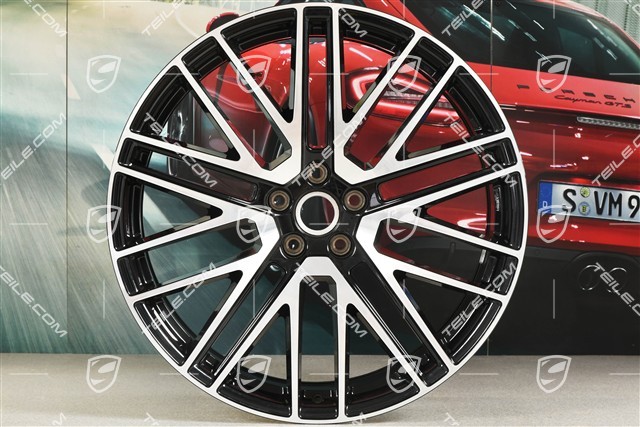 21" Felge "911 Turbo 5 Design", 9,5J x 21 ET27, schwarz hochglanz