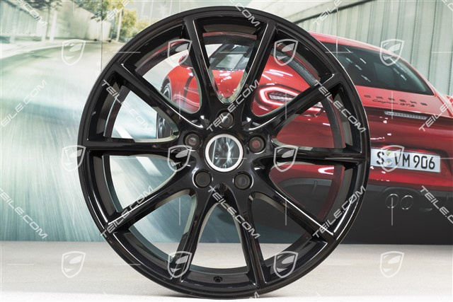 20" komplet felg Cayenne Design, 10,5J x 20 ET64 + 9J x 20 ET50, czarny wysoki połysk