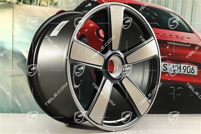 21" Sport Classic Felge, Exclusive Manufaktur "911 Spirit 70", Zentralverschluss, 11,5J x 21 ET79, in Bronzit/Schwarz Seidenmatt