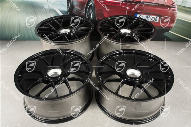 20" Felgensatz Turbo Sport III, Zentralverschluss, 9J x 20 ET51 + 11,5J x 20 ET56, schwarz hochglanz