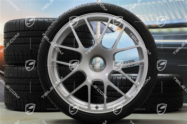 19" Komplet kół zimowych RS Spyder, felgi na centralną śrubę 8,5J x 19 ET56 + 11J x 19 ET51 + NOWE opony zimowe Pirelli 235/35 R19 + 295/30 R19, z czujnikami RDK